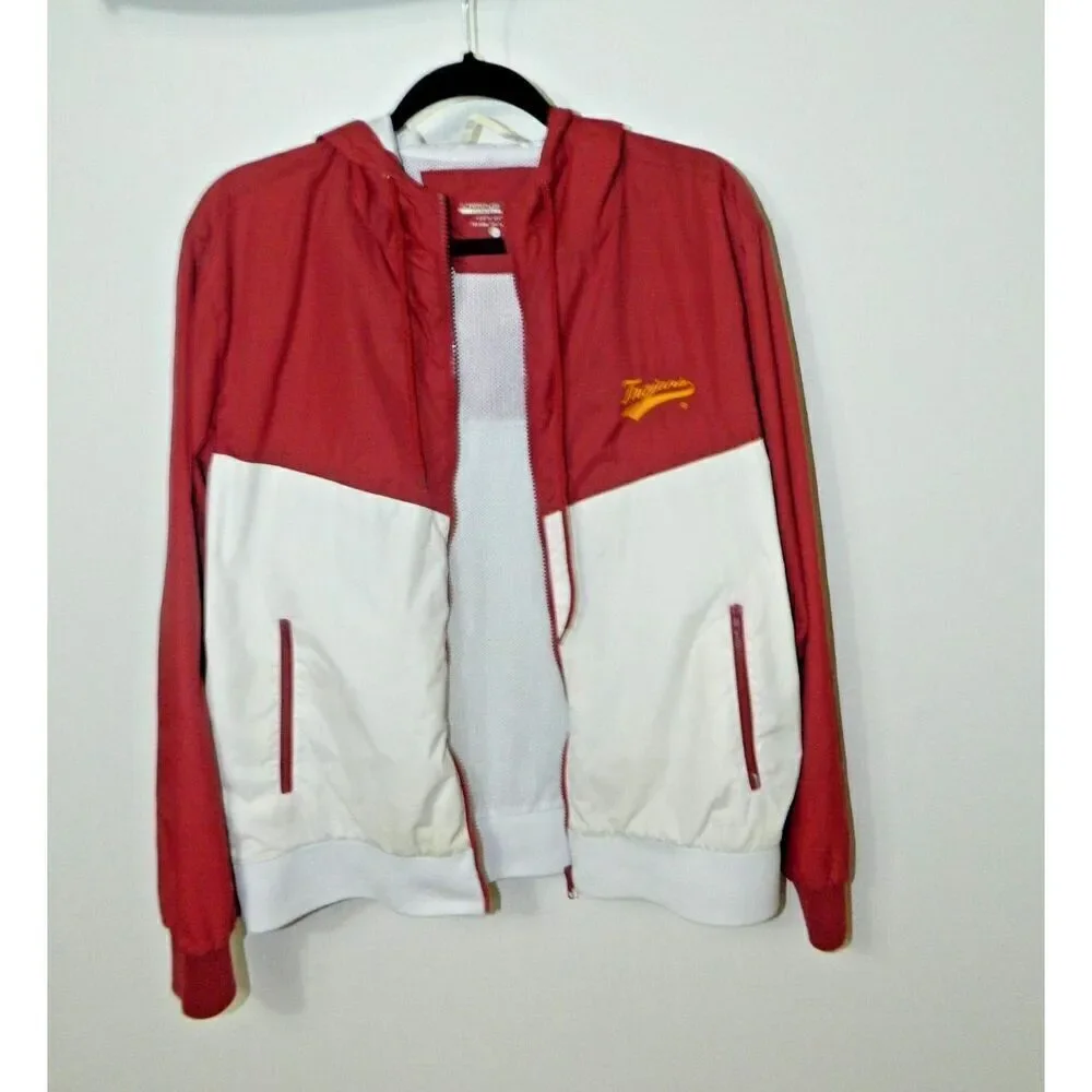 Campus Drive USC Trojans Jacket Size  Medium Burgundy White‎ Vintage Full Zip